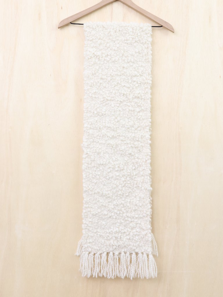 Boll & Branch Cream Wool Scarf One Size — image 3 of 4